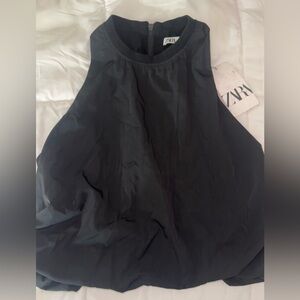 Zara Elegant Black Halter Top